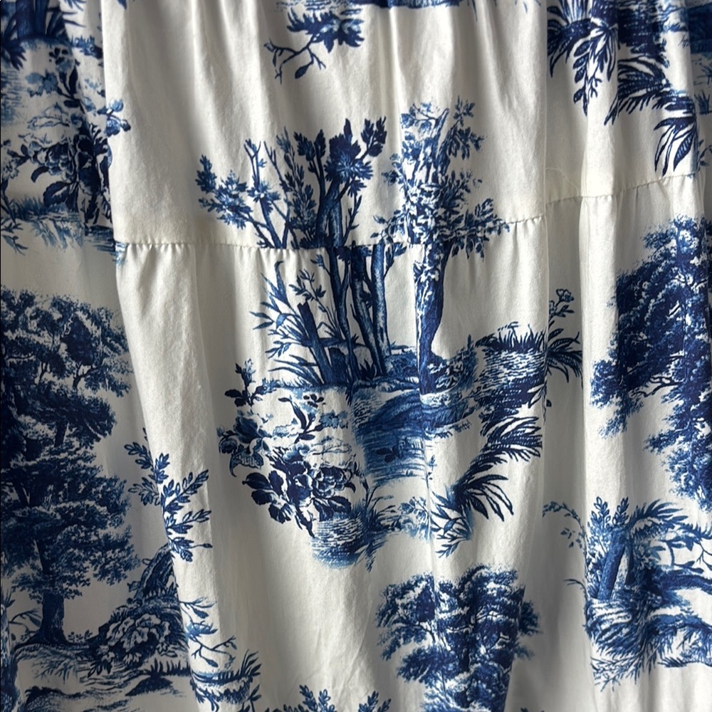 Cara Cara Blue and White Floral Tiered Maxi Dress with Puff Sleeves - Picture 3 of 10